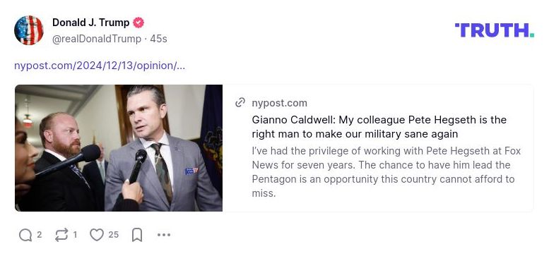 Post image from Donald Trump