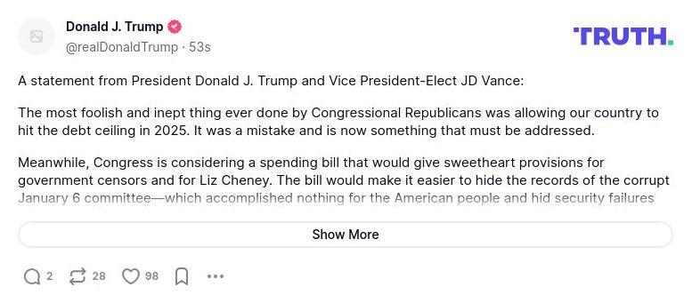 Post preview from Donald Trump