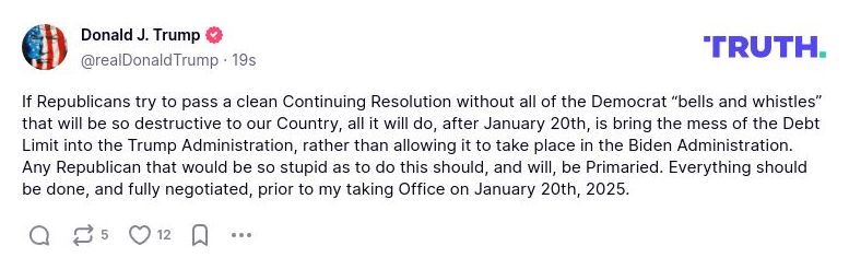 Post preview from Donald Trump