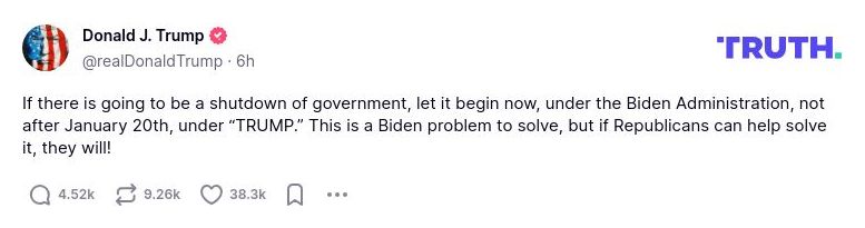 Post preview from Donald Trump