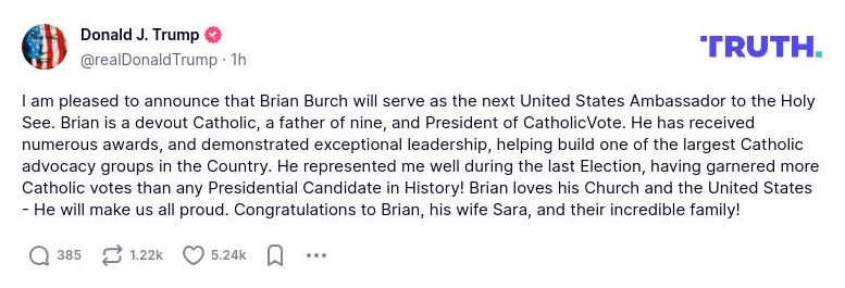 Post image from Donald Trump