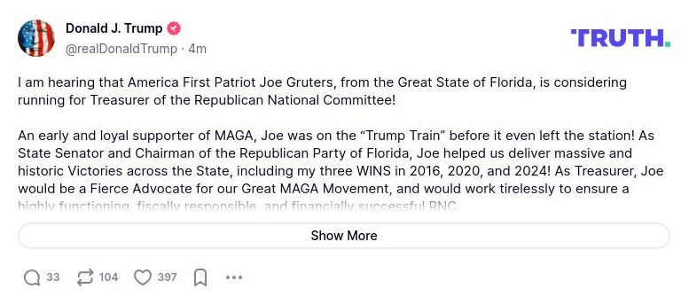 Post image from Donald Trump