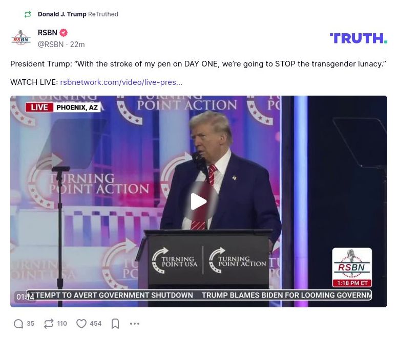 Post image from Donald Trump