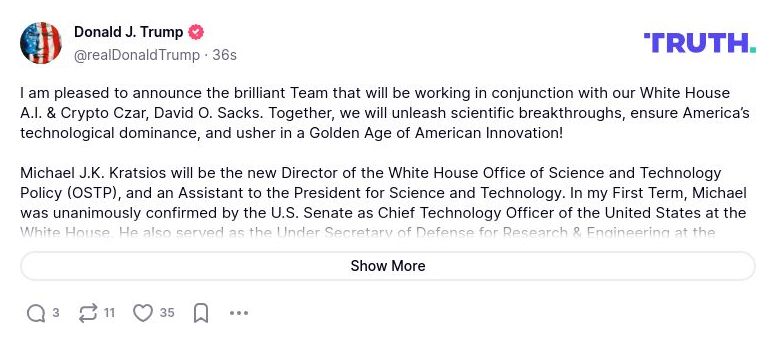 Post image from Donald Trump