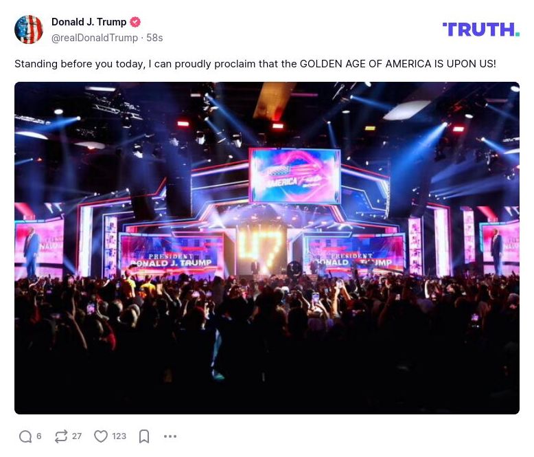 Post image from Donald Trump