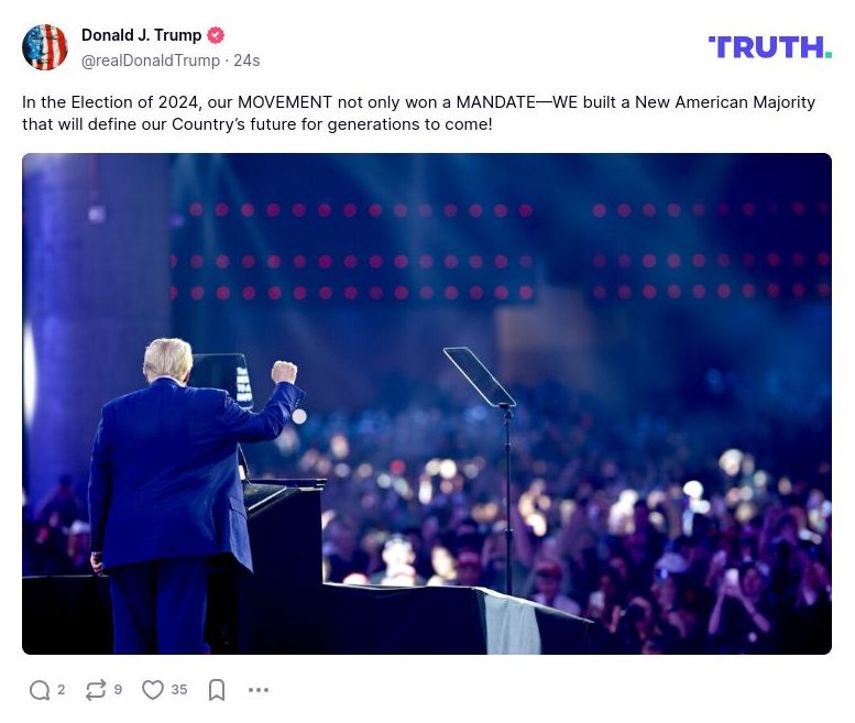 Post image from Donald Trump