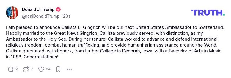 Post image from Donald Trump