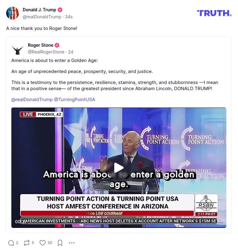 Post image from Donald Trump