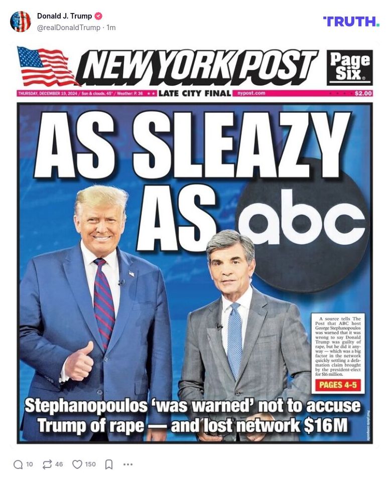 Post image from Donald Trump