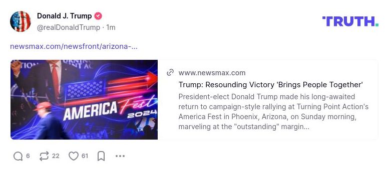 Post image from Donald Trump