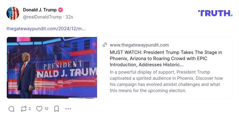 Post image from Donald Trump