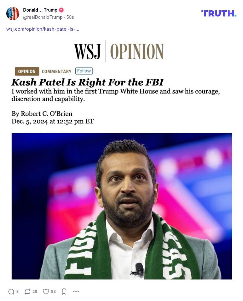 Post image from Donald Trump