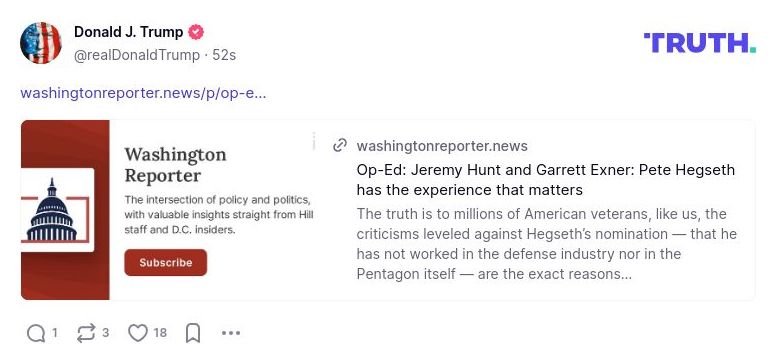 Post image from Donald Trump