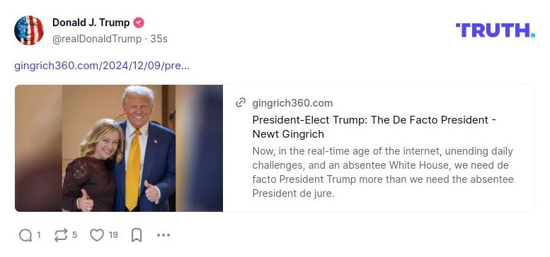 Post image from Donald Trump