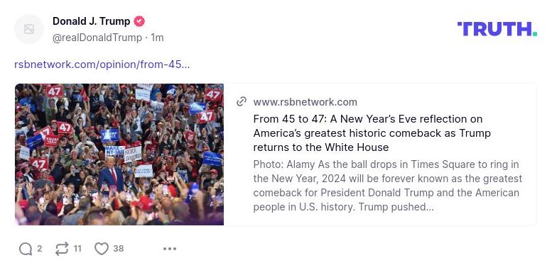 Post image from Donald Trump