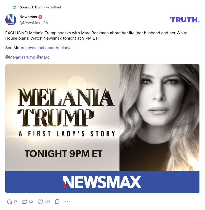 Post image from Donald Trump