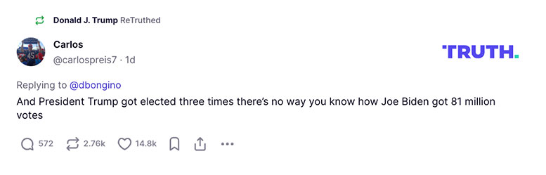 Post preview from Donald Trump