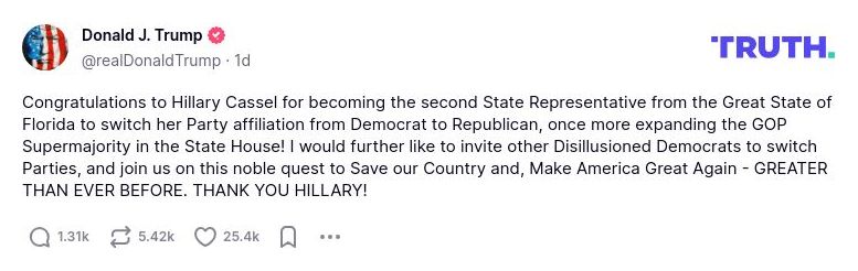 Post image from Donald Trump