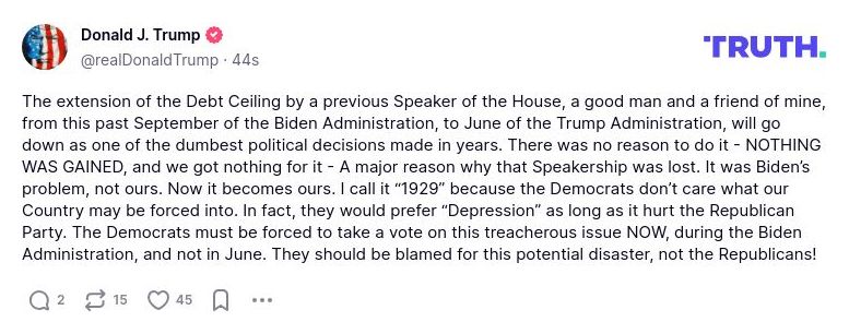 Post preview from Donald Trump