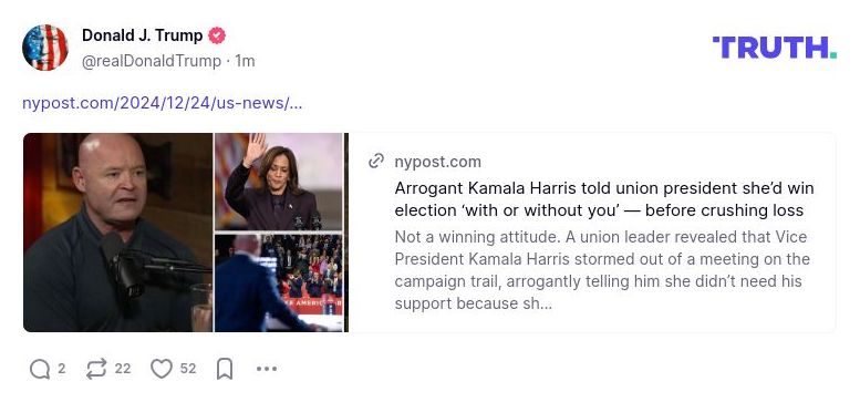 Post image from Donald Trump