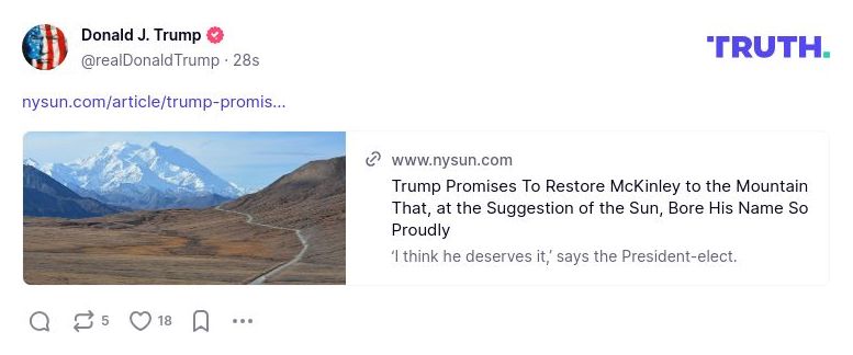 Post image from Donald Trump