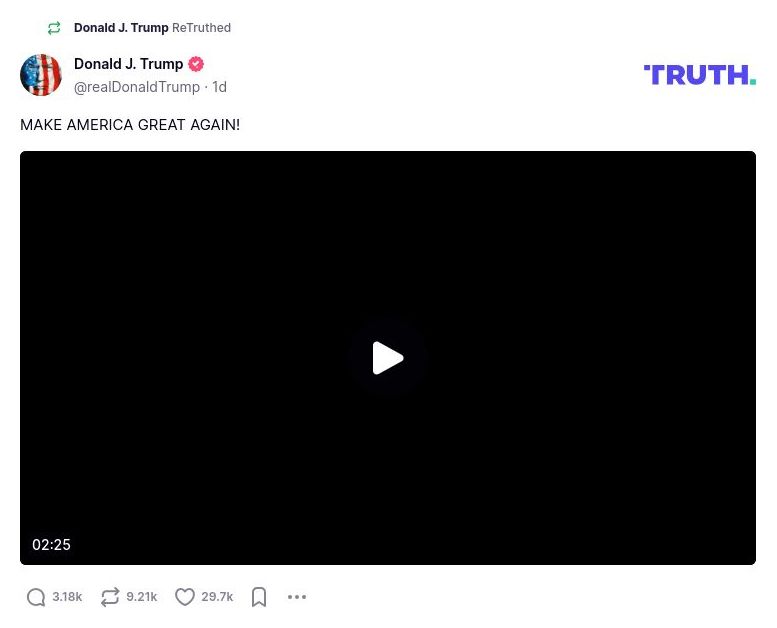 Post image from Donald Trump