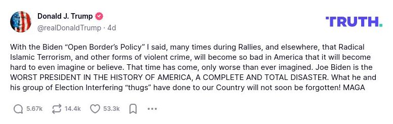 Post preview from Donald Trump