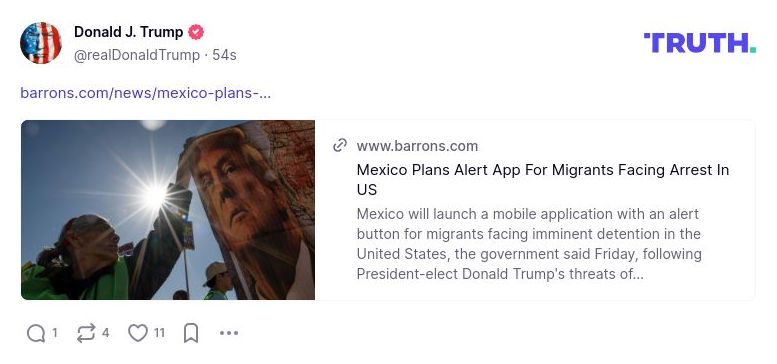 Post image from Donald Trump