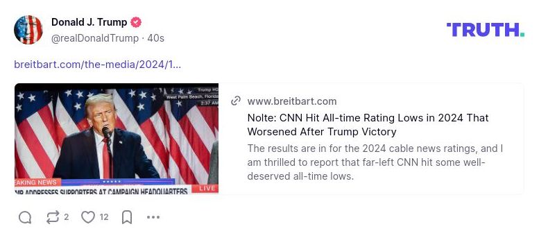 Post preview from Donald Trump