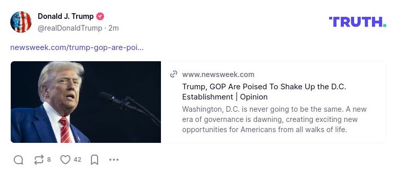 Post image from Donald Trump