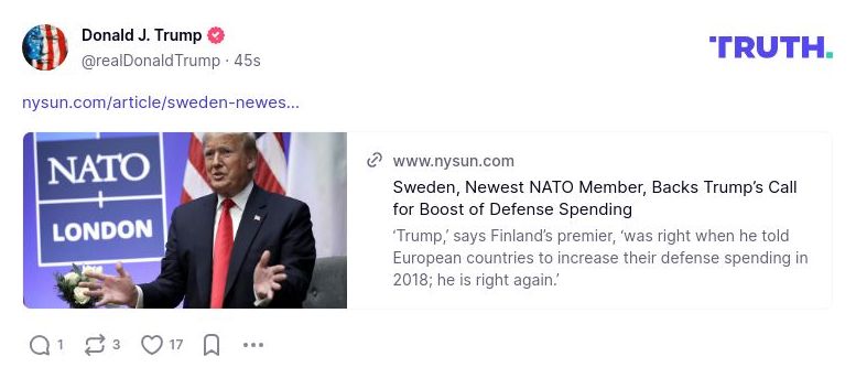 Post image from Donald Trump