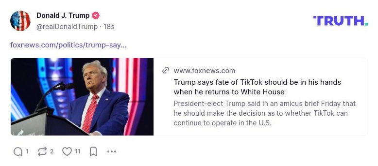 Post image from Donald Trump