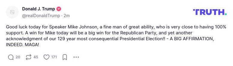 Post image from Donald Trump