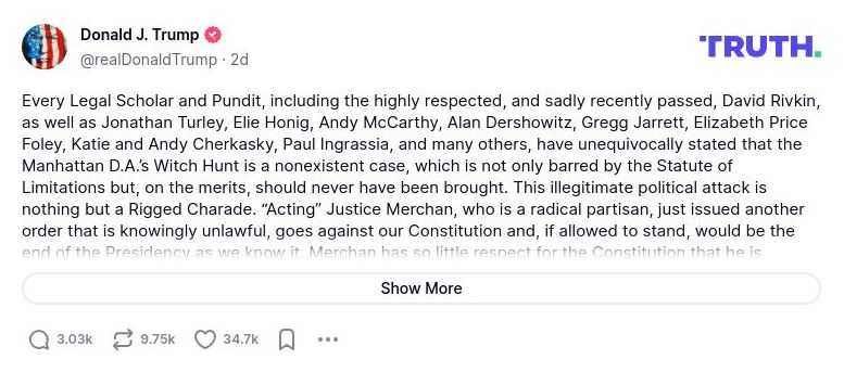 Post image from Donald Trump