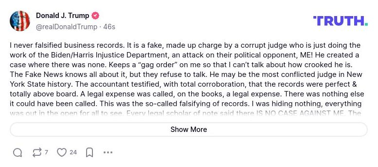 Post preview from Donald Trump