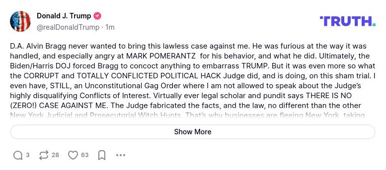 Post preview from Donald Trump