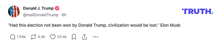 Post preview from Donald Trump