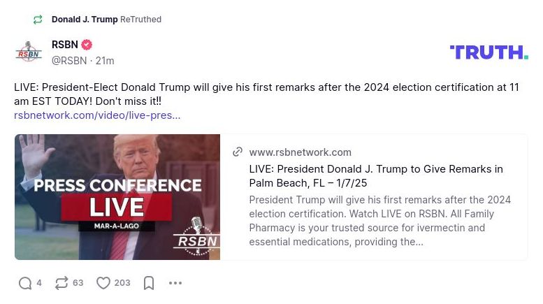 Post image from Donald Trump