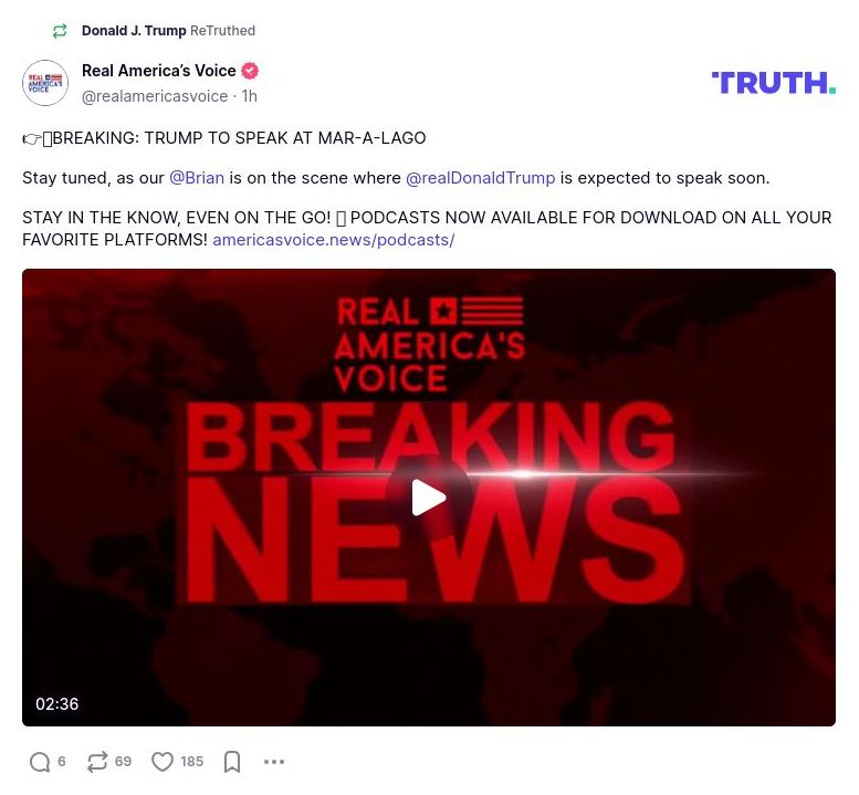 Post image from Donald Trump