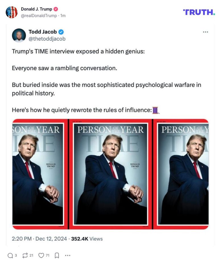 Post image from Donald Trump