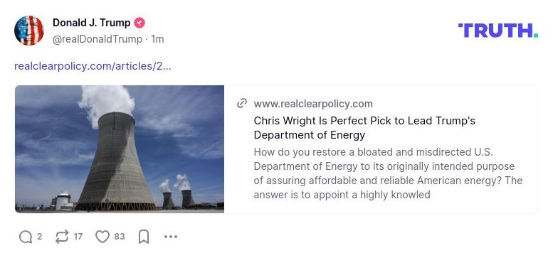 Post image from Donald Trump