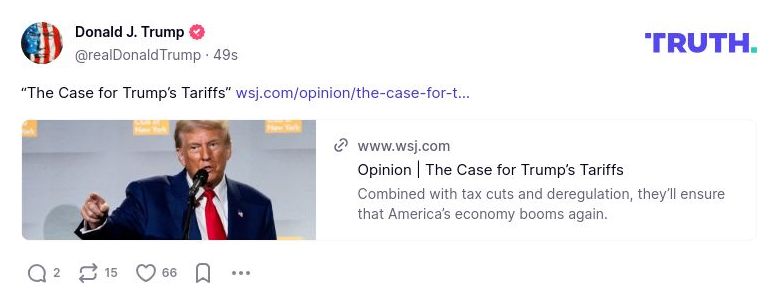 Post image from Donald Trump