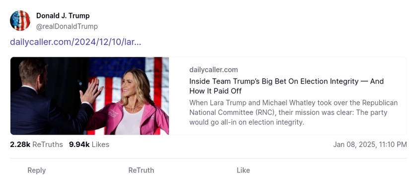 Post image from Donald Trump