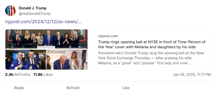 Post image from Donald Trump