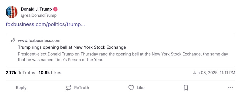 Post image from Donald Trump