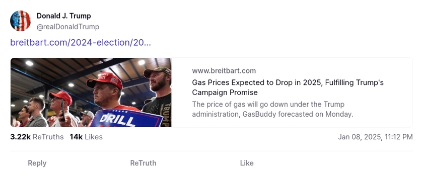 Post image from Donald Trump