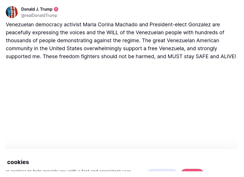 Post preview from Donald Trump