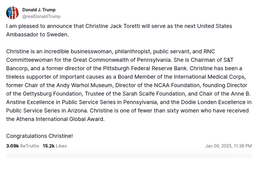 Post image from Donald Trump