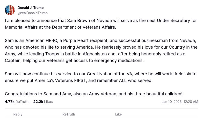 Post image from Donald Trump