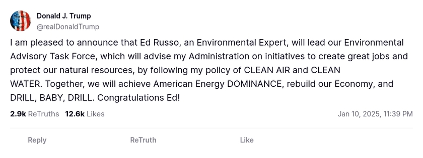 Post image from Donald Trump